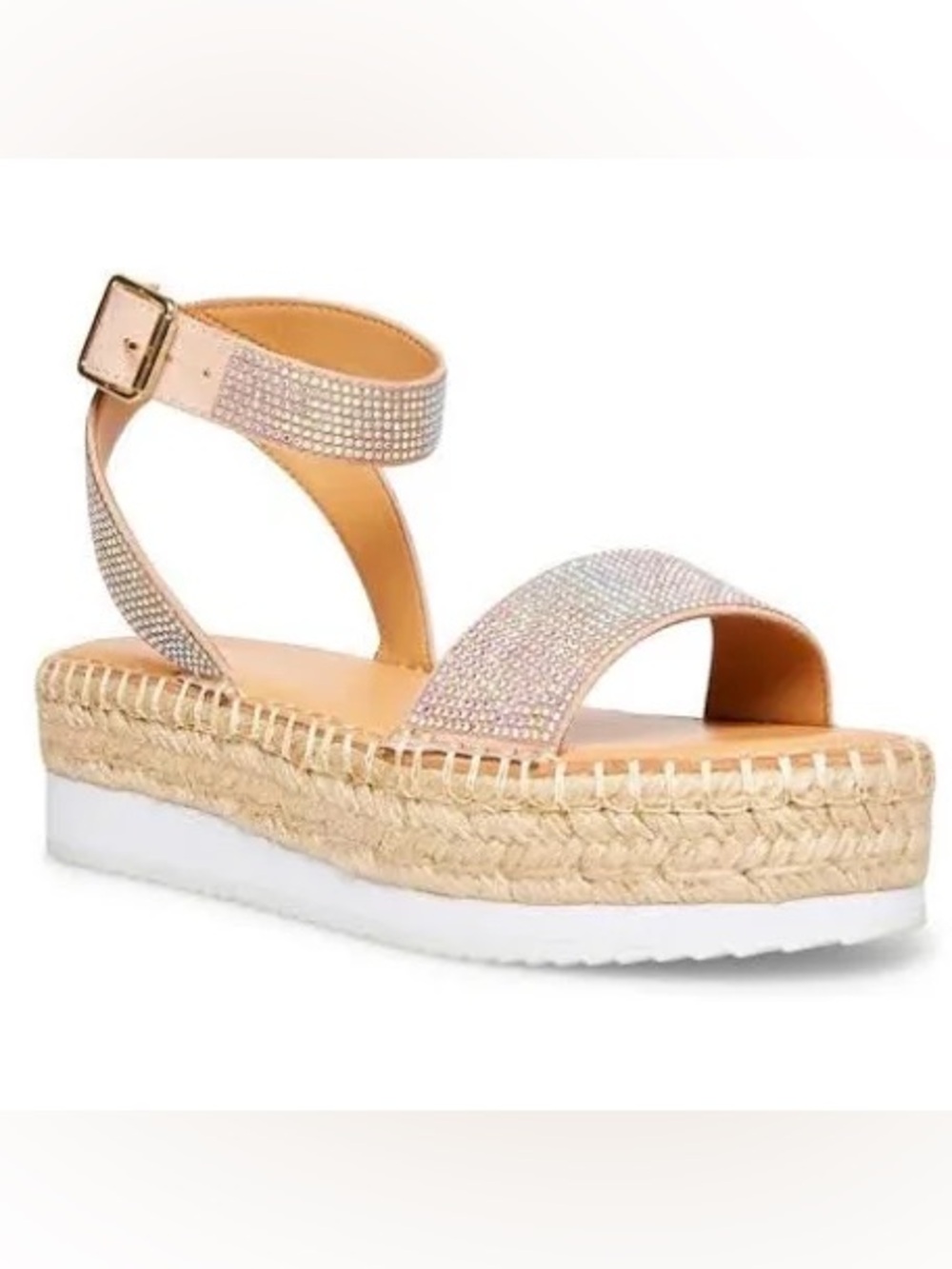 Madden Girl Women's Rhinestone Ankle-Strap Espadrille Sandal